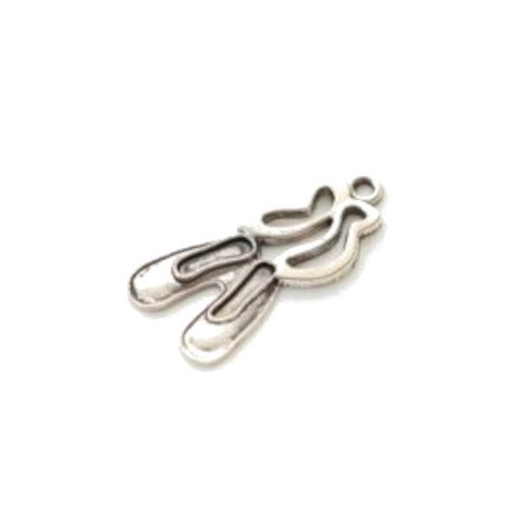Zawieszka metalowa Charms ScrapBerry's Baletki Srebro, 25mm